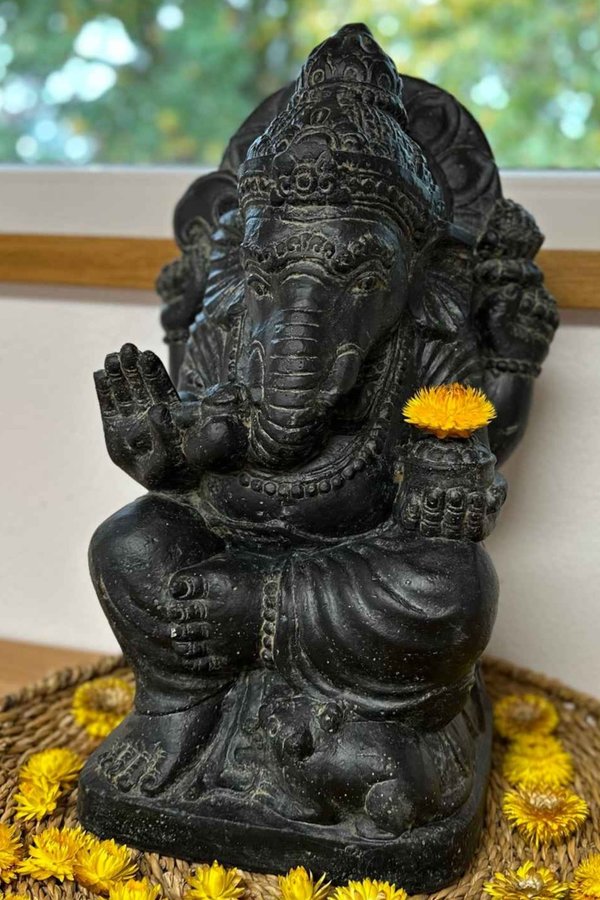 Ganesha Steinguss Skulptur ott der Weisheit, der Wissenschaften und der Künste