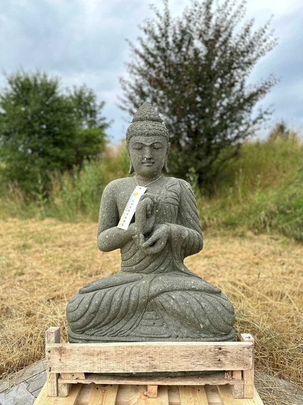 Dharma Chakra Buddha Steinfigur - 100 cm
