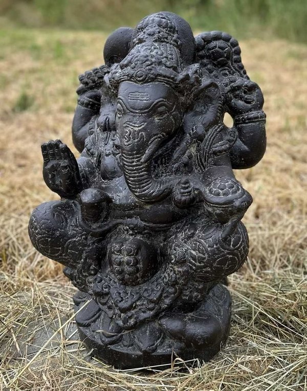 Sitzender Ganesha Elefantengott Steinfigur - 60 cm