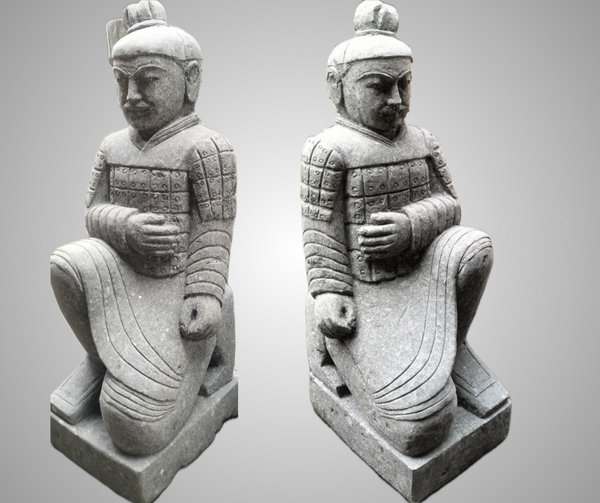 Chinesische Terrakotta Krieger Wächterpaar 100 cm